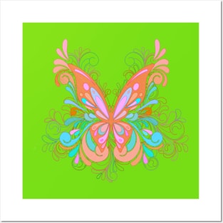 Elegant Butterfly, Orange Posters and Art